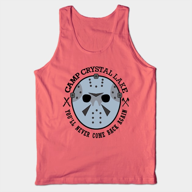 Wearing the infamous hockey mask at Camp Crystal Lake.  You'll never come back again. Tank Top by Blended Designs